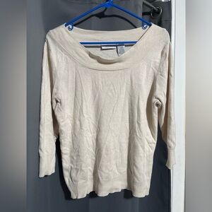 Jaclyn Smith Cream Cowl Neck Sweater